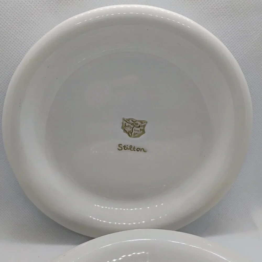 Williams Sonoma White Appetizer Plates Set of 2 Cheese & Wine Series 7